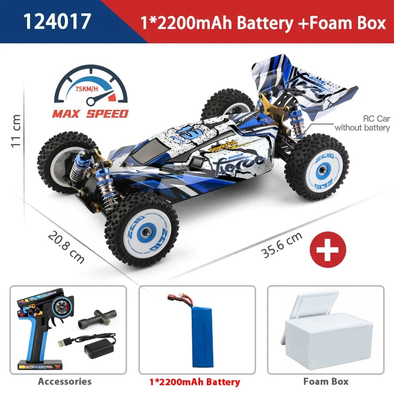 WLtoys 124017 75KM/H 4WD RC Car Professional Monster Truck High Speed Drift Racing Remote Control Cars Children's Toys for Boys