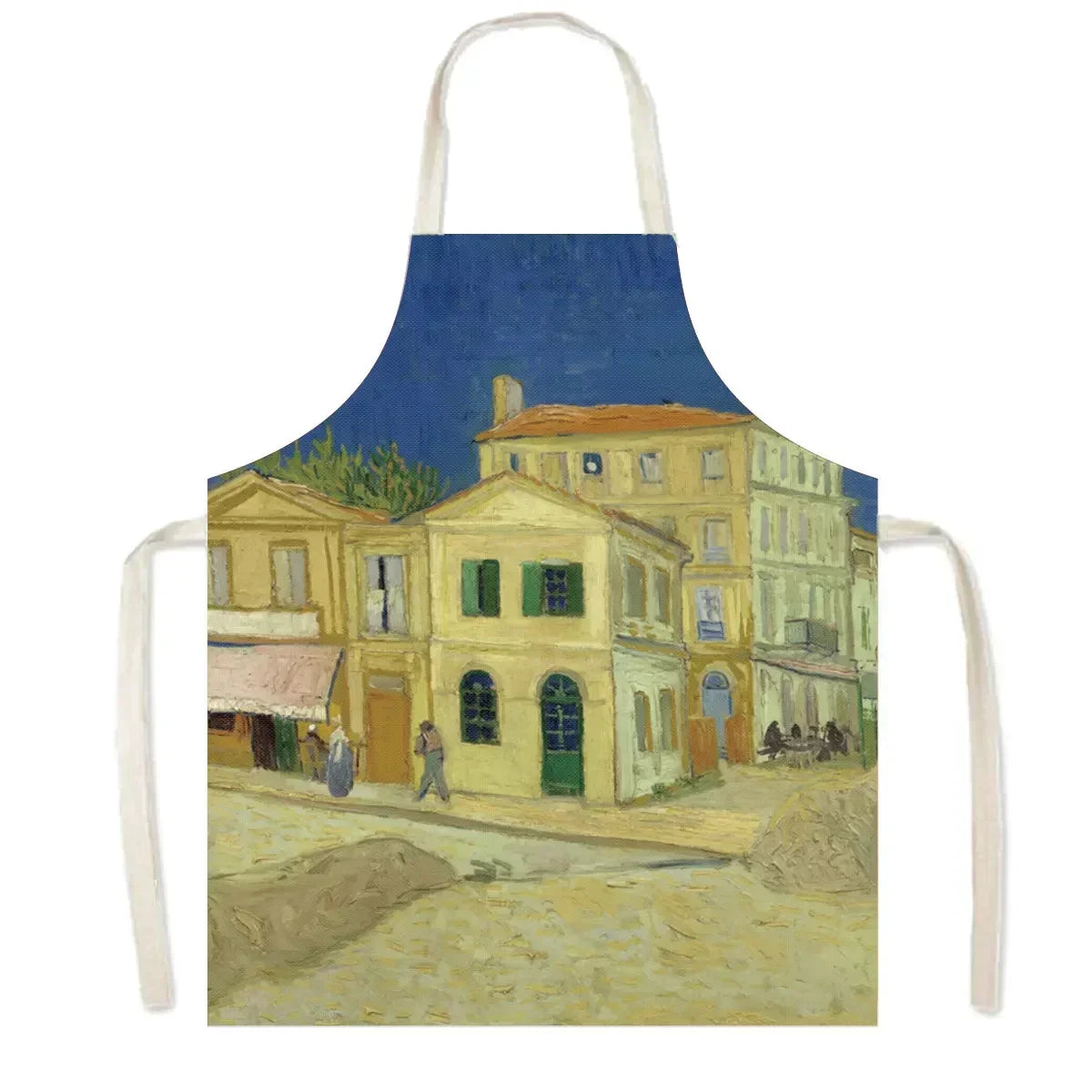 Famous Oil Painting By Van Gogh Print Kitchen Apron Starry Night Pinafore Household Cleaning Tool Baking BBQ Chef Cooking Aprons