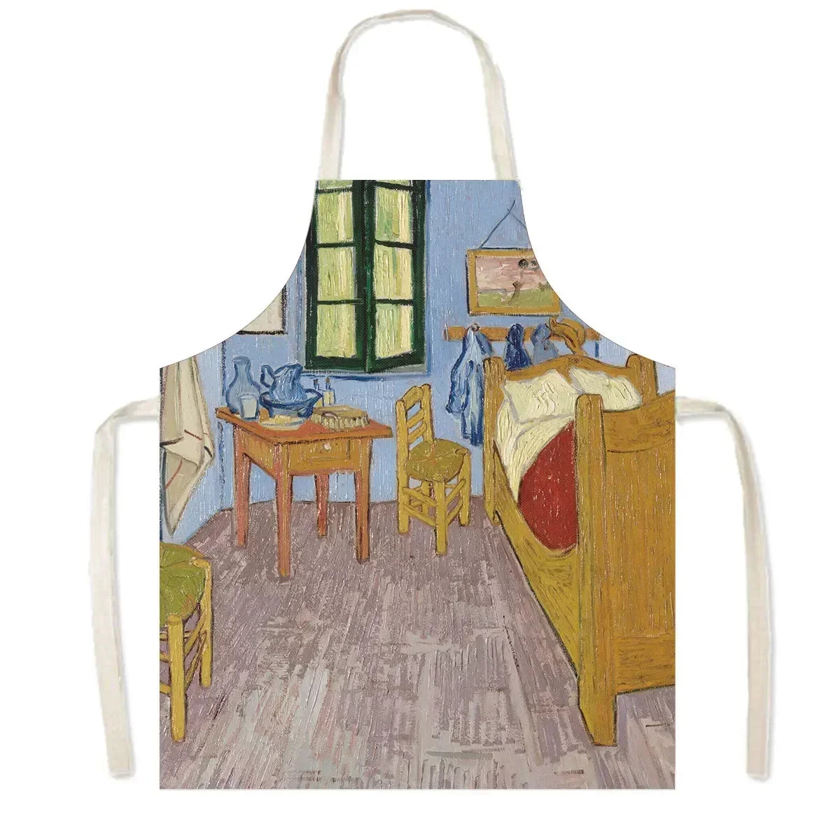 Famous Oil Painting By Van Gogh Print Kitchen Apron Starry Night Pinafore Household Cleaning Tool Baking BBQ Chef Cooking Aprons