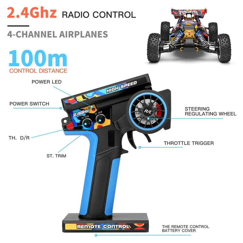 WLtoys 124017 75KM/H 4WD RC Car Professional Monster Truck High Speed Drift Racing Remote Control Cars Children's Toys for Boys