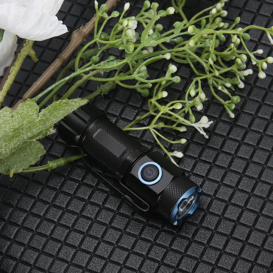 P50 Powerful Mini LED Flashlight Aluminium Alloy Torch Type-C Rechargeable 16340 Battery With Tail Magnet Flashlight