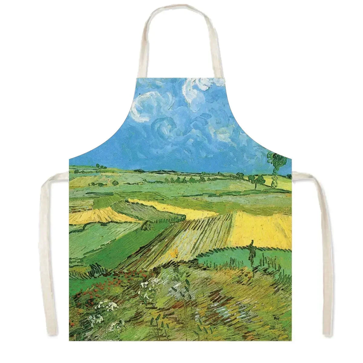 Famous Oil Painting By Van Gogh Print Kitchen Apron Starry Night Pinafore Household Cleaning Tool Baking BBQ Chef Cooking Aprons