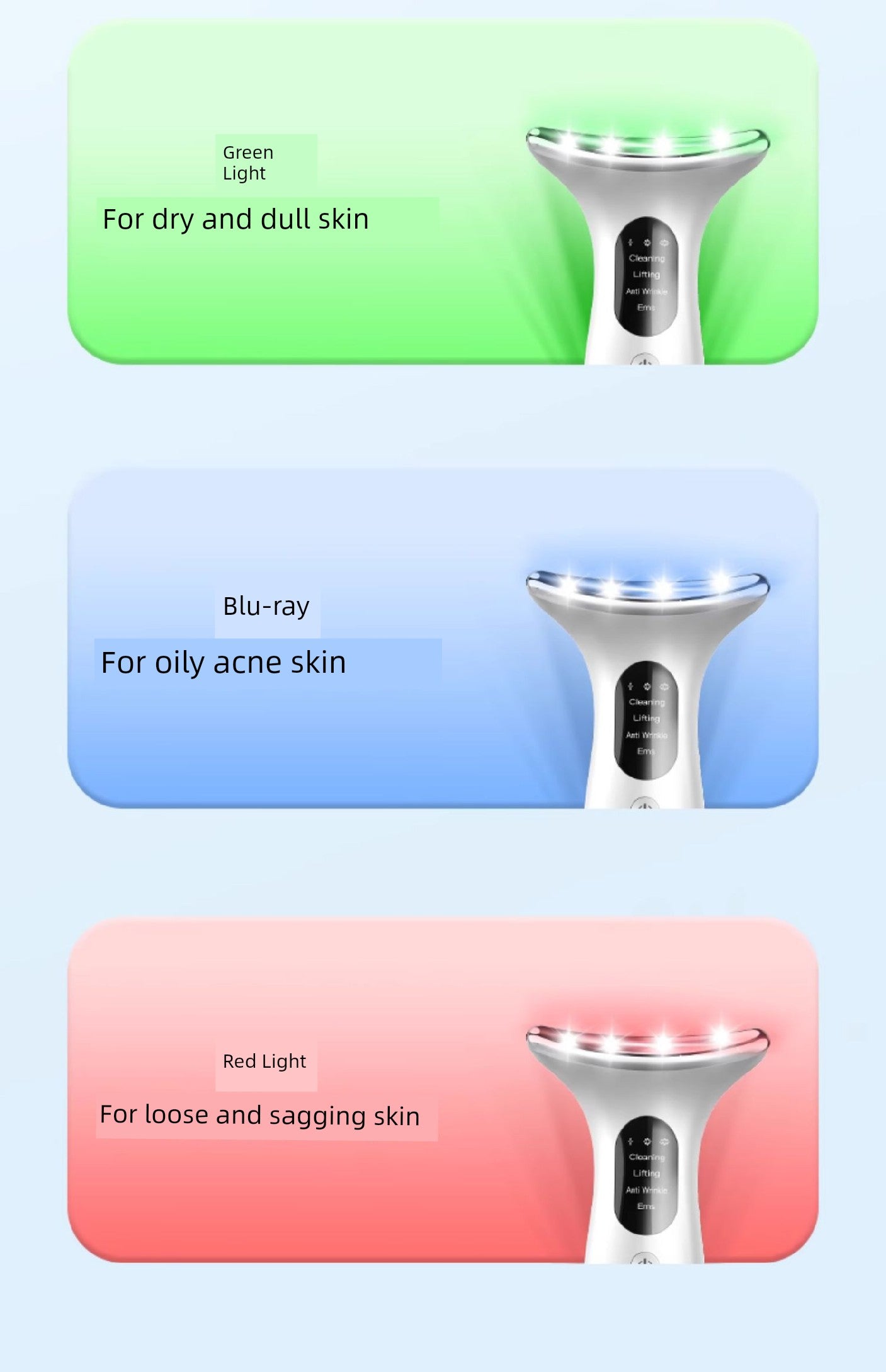 French Vlvee Beauty Instrument For Home Facial Massage Instrument Neck Pattern French Pattern Lifting and Tightening Handy Gadget Inductive Therapeutical Instrument