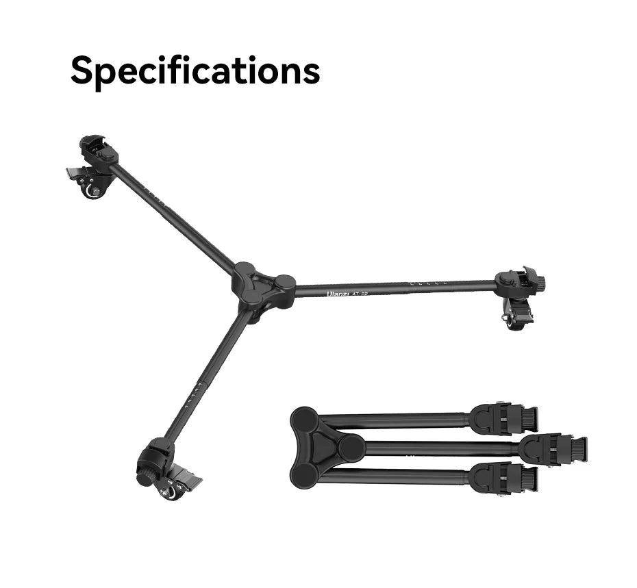 Ulanzi AT-02 Portable Tripod Dolly Kit Quick-moving Tripod Light Stand for Camera Fill Light for Vlog Video Recording