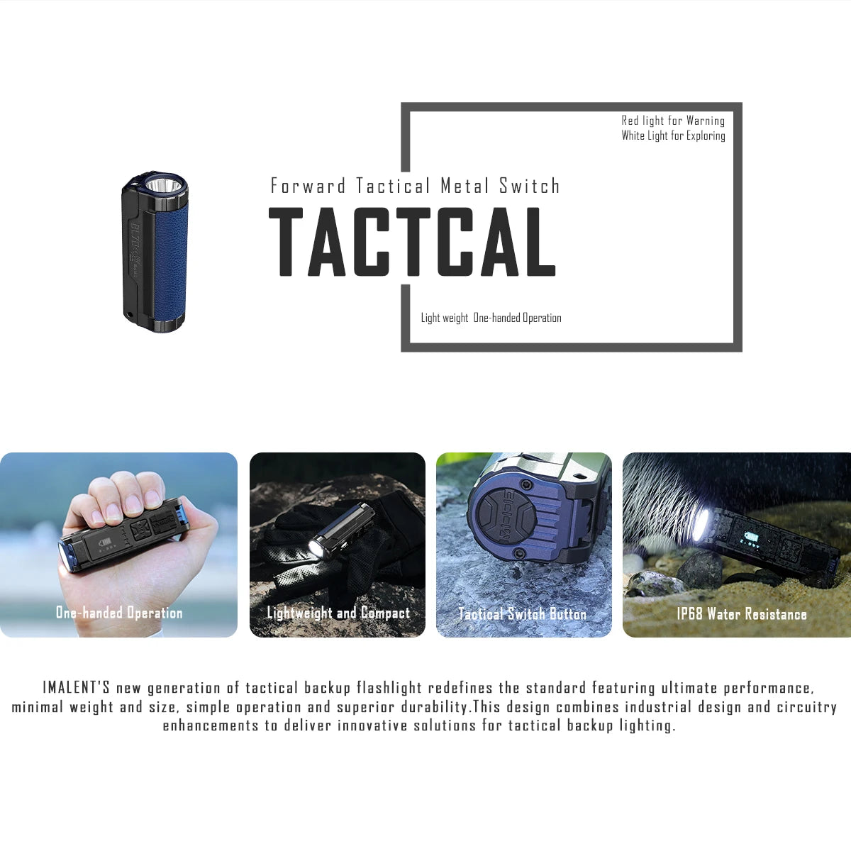 IMALENT BL70 Powerful EDC Lamp 6000 Lumen Flashlight XHP70 HI LED Type-C Rechargeable Dual Light Source Pocket Torch Flashlights