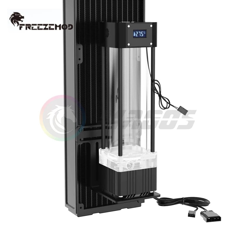 FREEZEMOD AIO Pump+Reservoir kit integrated With Temperature Display VA LCD Screen Temperature Water Tank Combo PUB-FS6WX