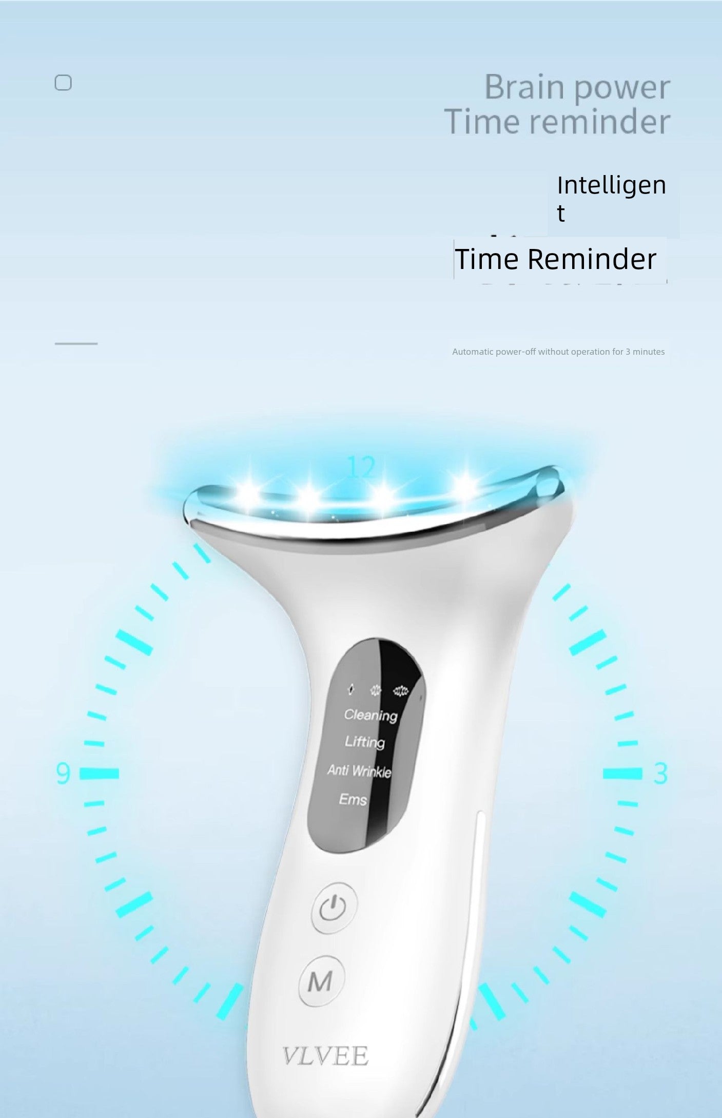 French Vlvee Beauty Instrument For Home Facial Massage Instrument Neck Pattern French Pattern Lifting and Tightening Handy Gadget Inductive Therapeutical Instrument