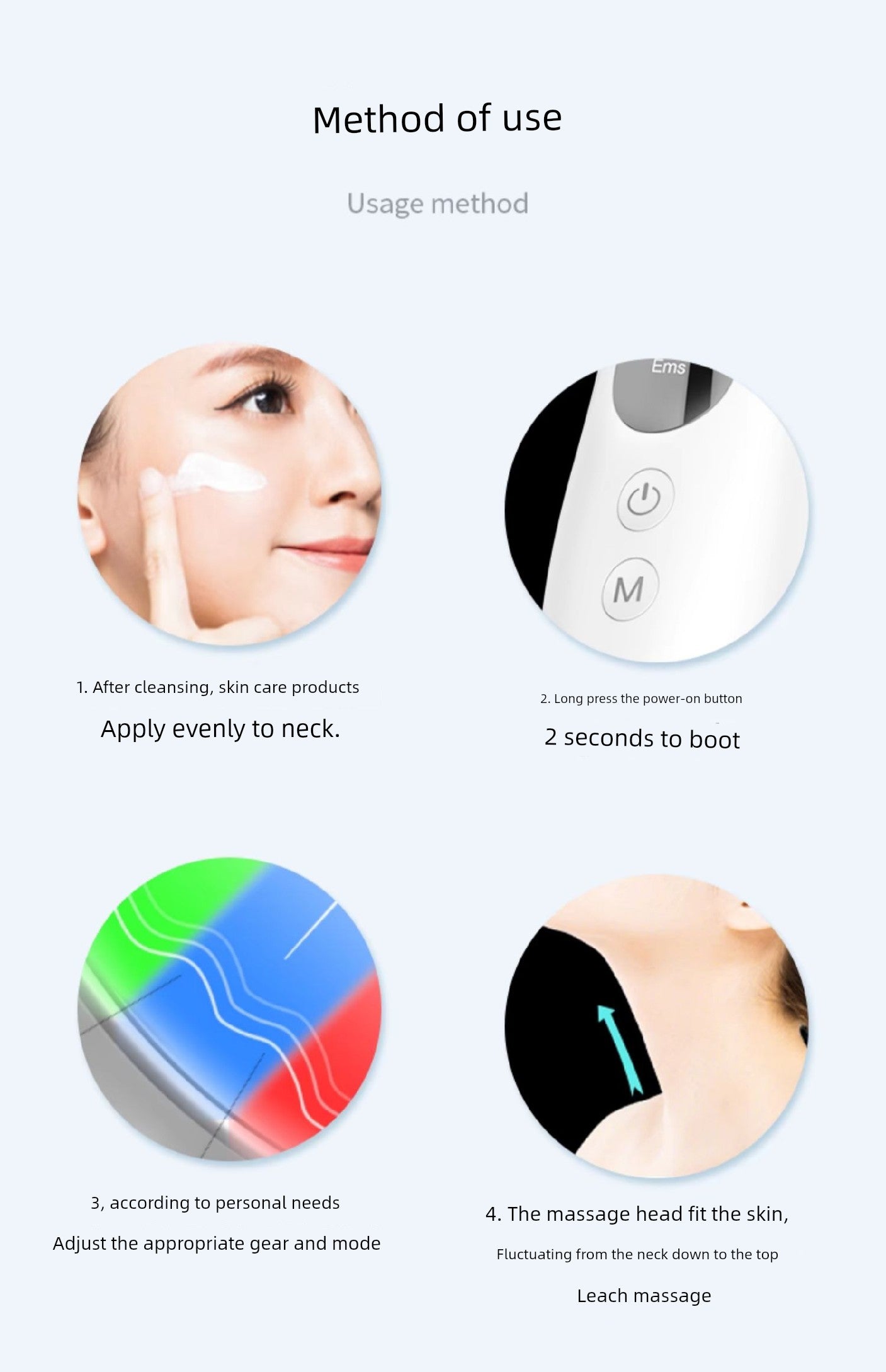 French Vlvee Beauty Instrument For Home Facial Massage Instrument Neck Pattern French Pattern Lifting and Tightening Handy Gadget Inductive Therapeutical Instrument