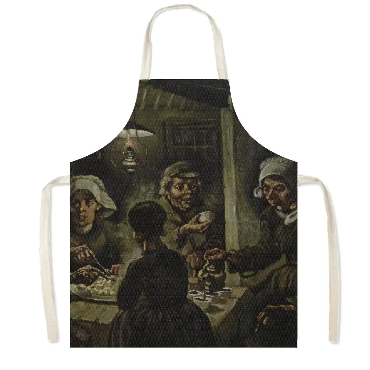 Famous Oil Painting By Van Gogh Print Kitchen Apron Starry Night Pinafore Household Cleaning Tool Baking BBQ Chef Cooking Aprons