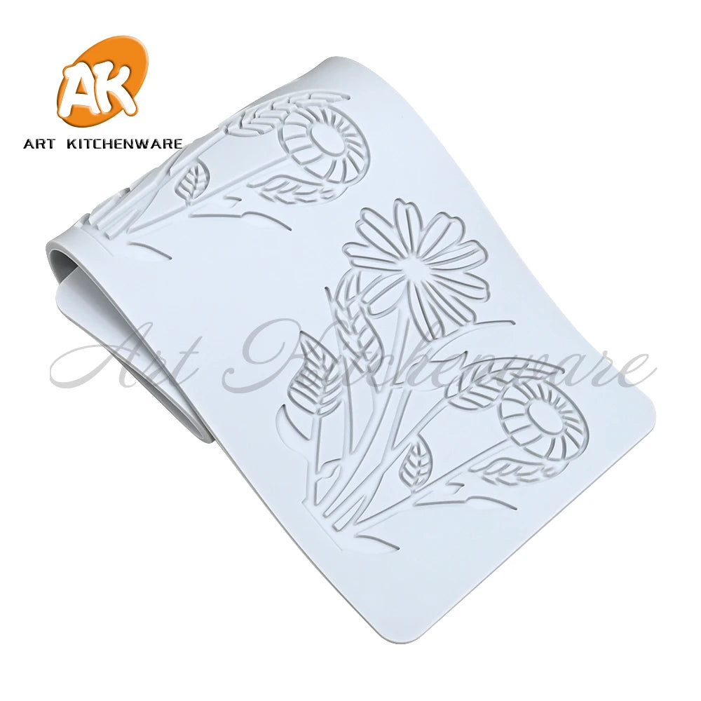 Flowers Silicone Cake Lace Mold Daisy Cake Decorating Tool Border Decoration Lace Mold kitchen Baking Tool