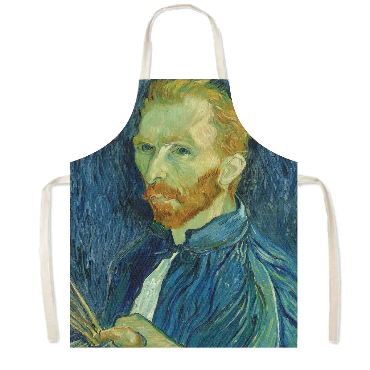 Famous Oil Painting By Van Gogh Print Kitchen Apron Starry Night Pinafore Household Cleaning Tool Baking BBQ Chef Cooking Aprons