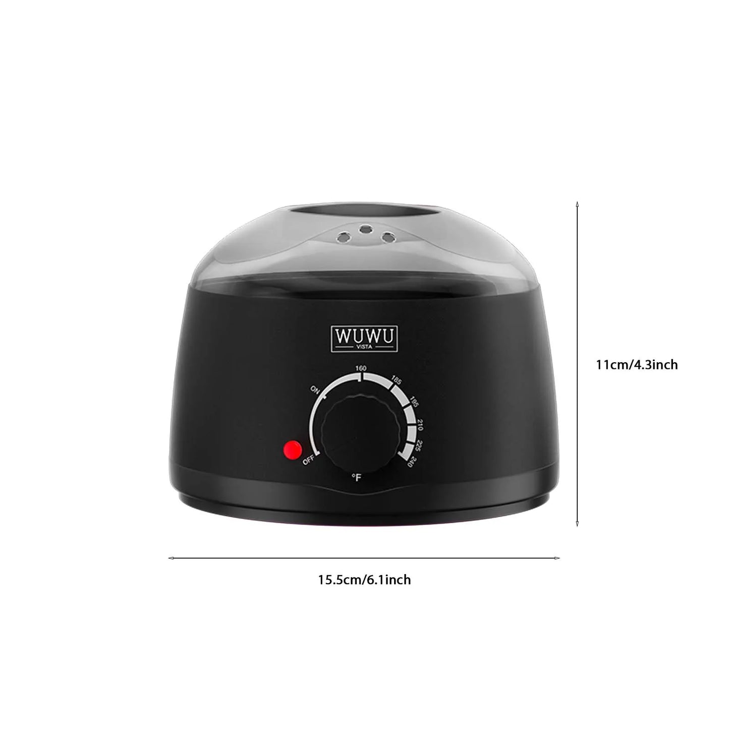 Hair Removal Wax Warmer 200CC WUWUVISTA Professional Wax Warmer Machine with 7oz Silicone Bowl Portable Hot Wax heater(EU Plug)