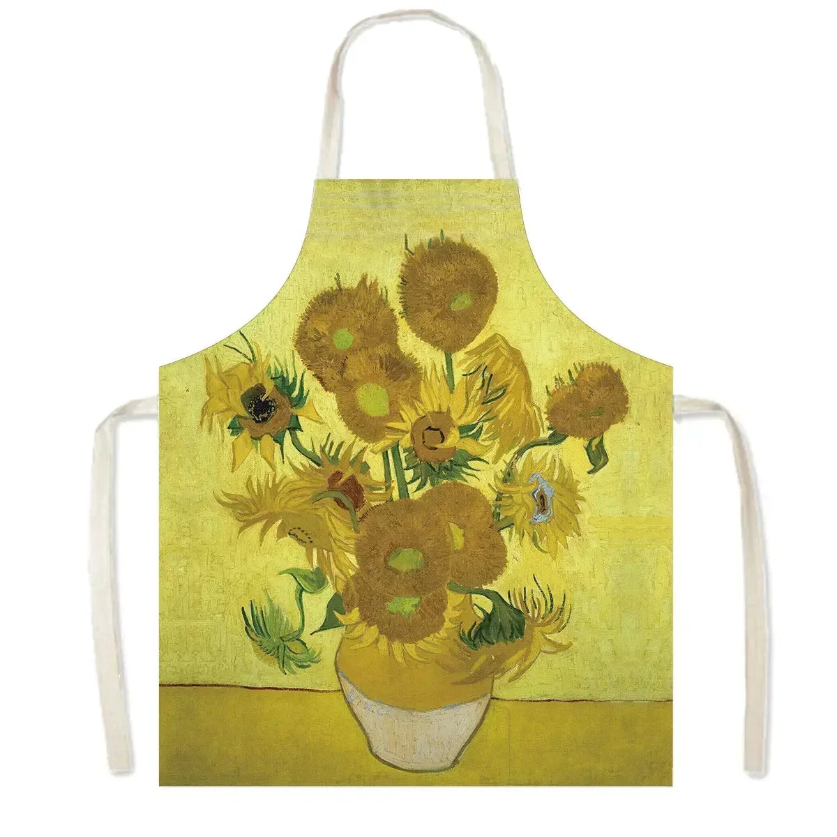 Famous Oil Painting By Van Gogh Print Kitchen Apron Starry Night Pinafore Household Cleaning Tool Baking BBQ Chef Cooking Aprons