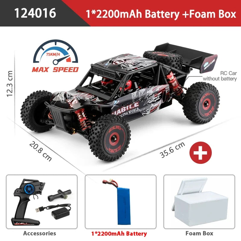 WLtoys 124017 75KM/H 4WD RC Car Professional Monster Truck High Speed Drift Racing Remote Control Cars Children's Toys for Boys