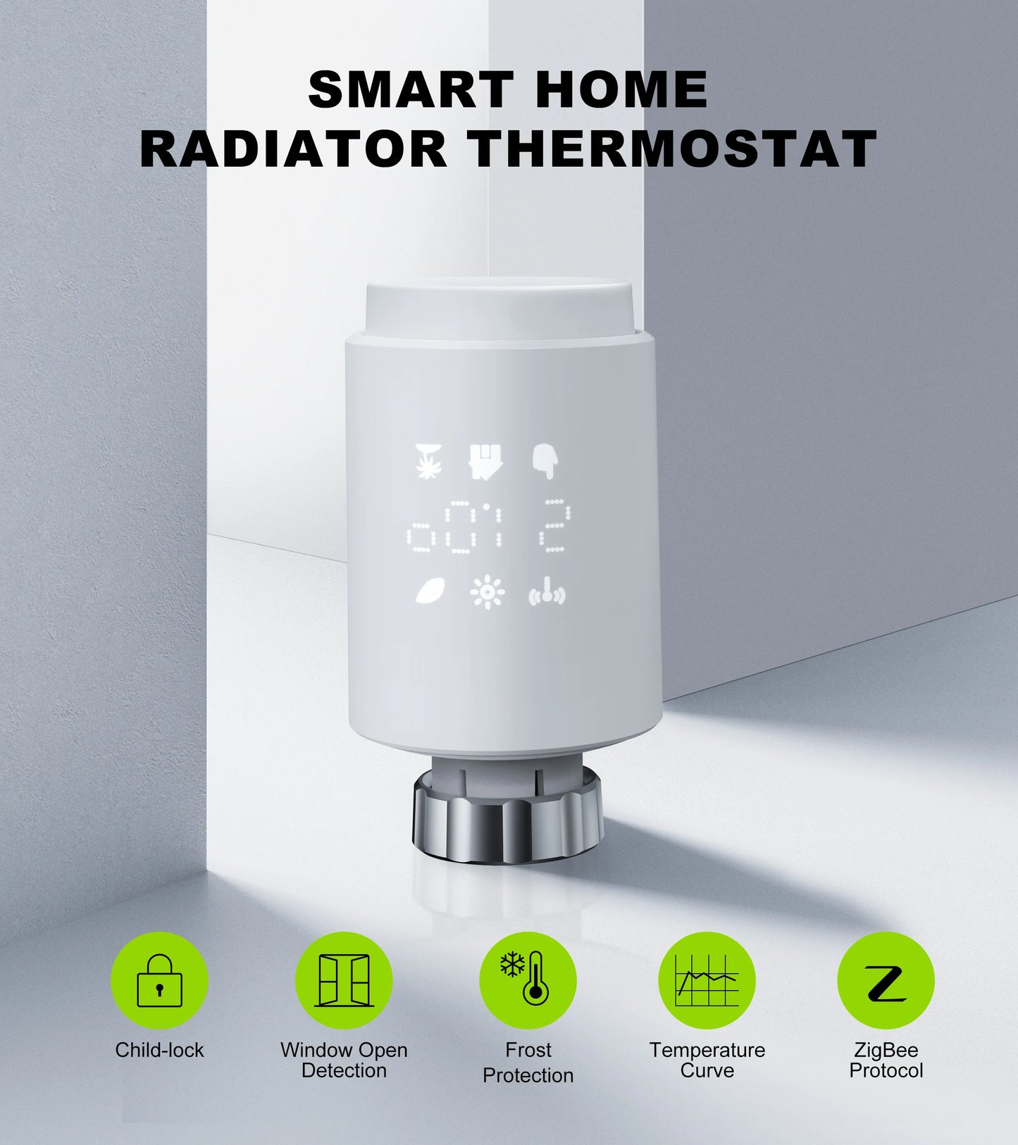 GIRIER Tuya ZigBee Thermostatic Radiator Valve Smart Home Thermostat Radiator TRV Programmable Temperature Controller Work Alexa