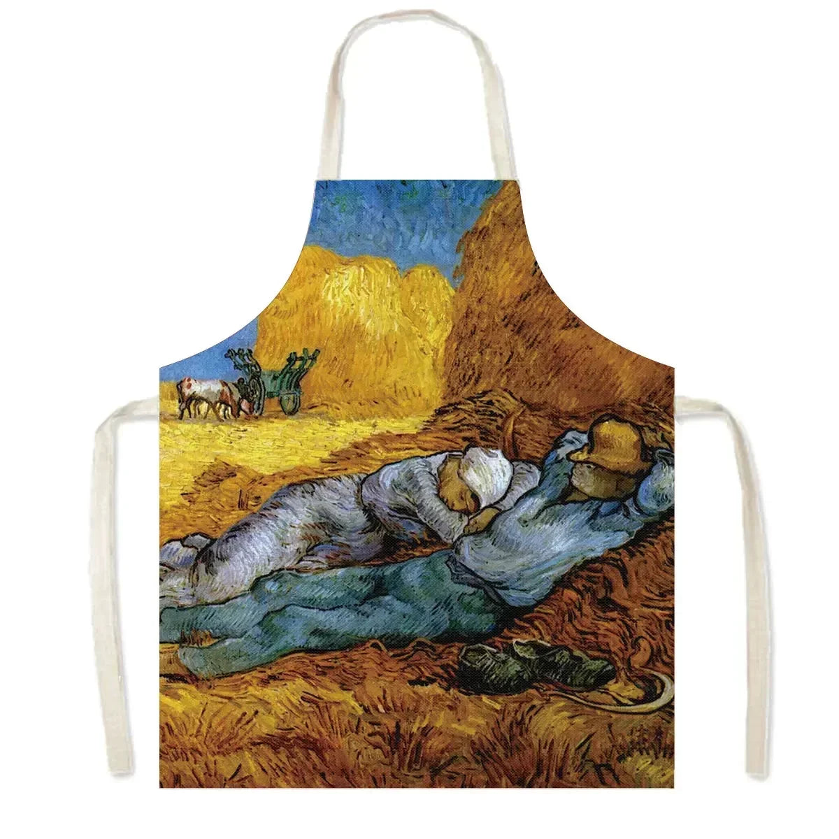 Famous Oil Painting By Van Gogh Print Kitchen Apron Starry Night Pinafore Household Cleaning Tool Baking BBQ Chef Cooking Aprons