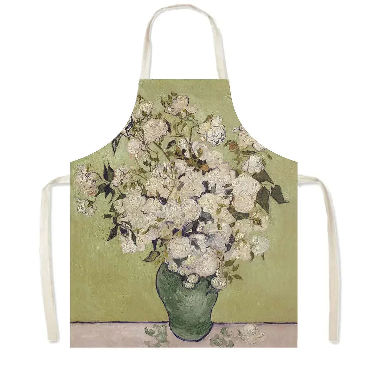 Famous Oil Painting By Van Gogh Print Kitchen Apron Starry Night Pinafore Household Cleaning Tool Baking BBQ Chef Cooking Aprons