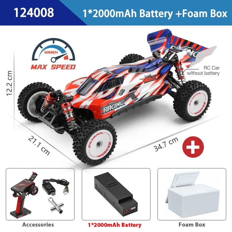 WLtoys 124017 75KM/H 4WD RC Car Professional Monster Truck High Speed Drift Racing Remote Control Cars Children's Toys for Boys