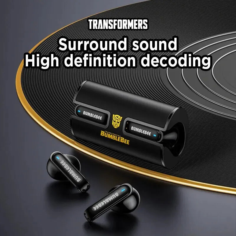 Transformers TF-T02 Earphones Bluetooth 5.3 Wireless TWS Sport Headphones Gaming Headset Dual Modes with Mic Cool Earbuds