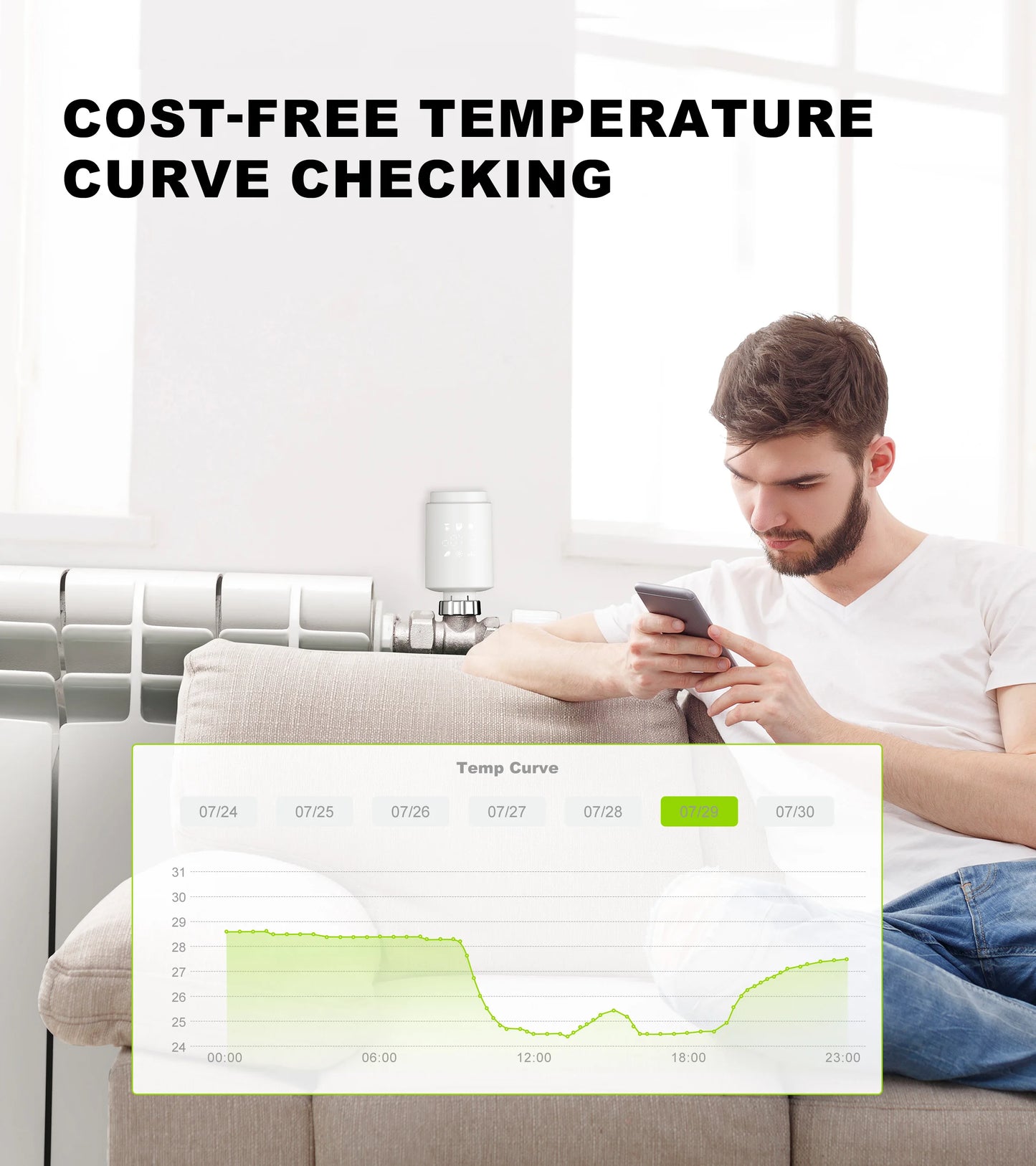 GIRIER Tuya ZigBee Thermostatic Radiator Valve Smart Home Thermostat Radiator TRV Programmable Temperature Controller Work Alexa