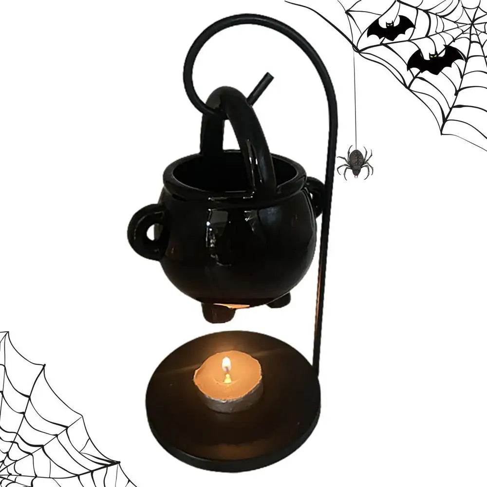 Hanging Cauldron Wax Burner Witches Caldron Pot Candle Holder Black EssentialOil Incense Aroma Diffuser Home Decor Spirit