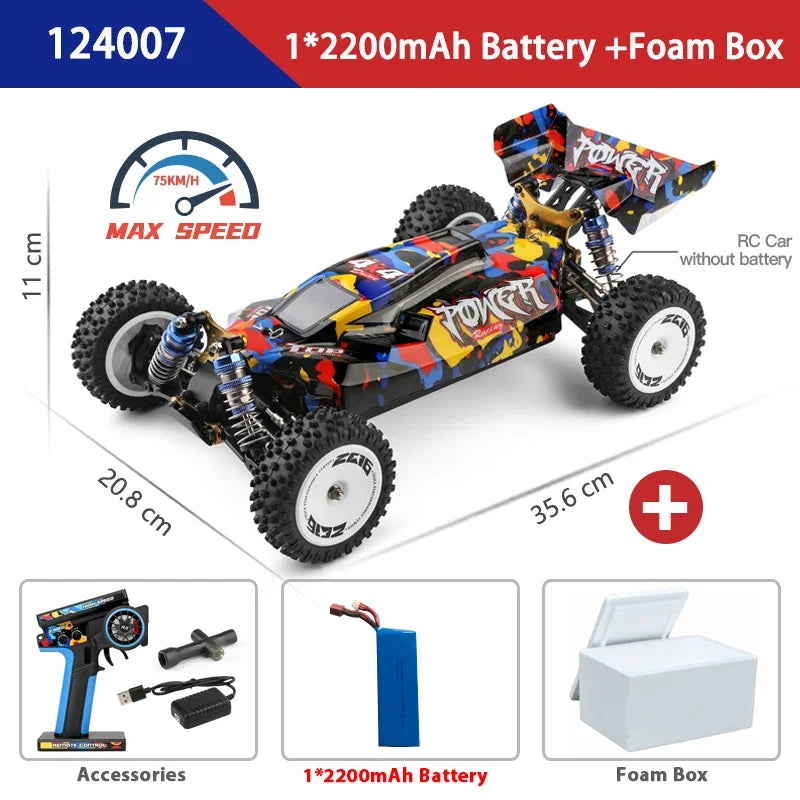 WLtoys 124017 75KM/H 4WD RC Car Professional Monster Truck High Speed Drift Racing Remote Control Cars Children's Toys for Boys