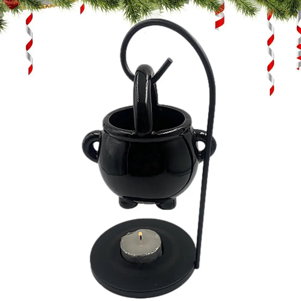 Hanging Cauldron Wax Burner Witches Caldron Pot Candle Holder Black EssentialOil Incense Aroma Diffuser Home Decor Spirit