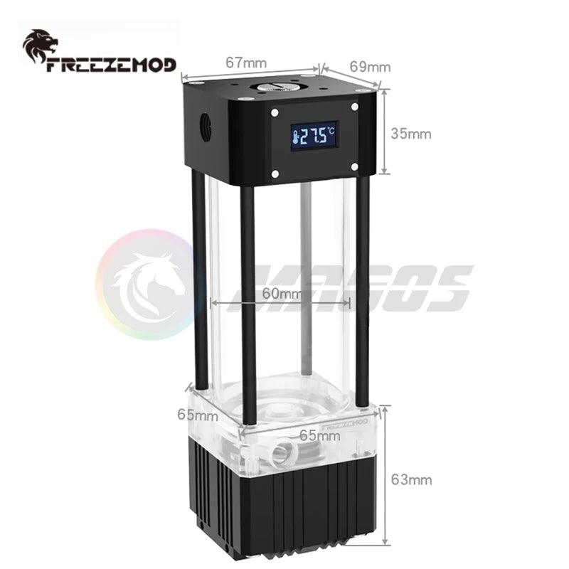 FREEZEMOD AIO Pump+Reservoir kit integrated With Temperature Display VA LCD Screen Temperature Water Tank Combo PUB-FS6WX