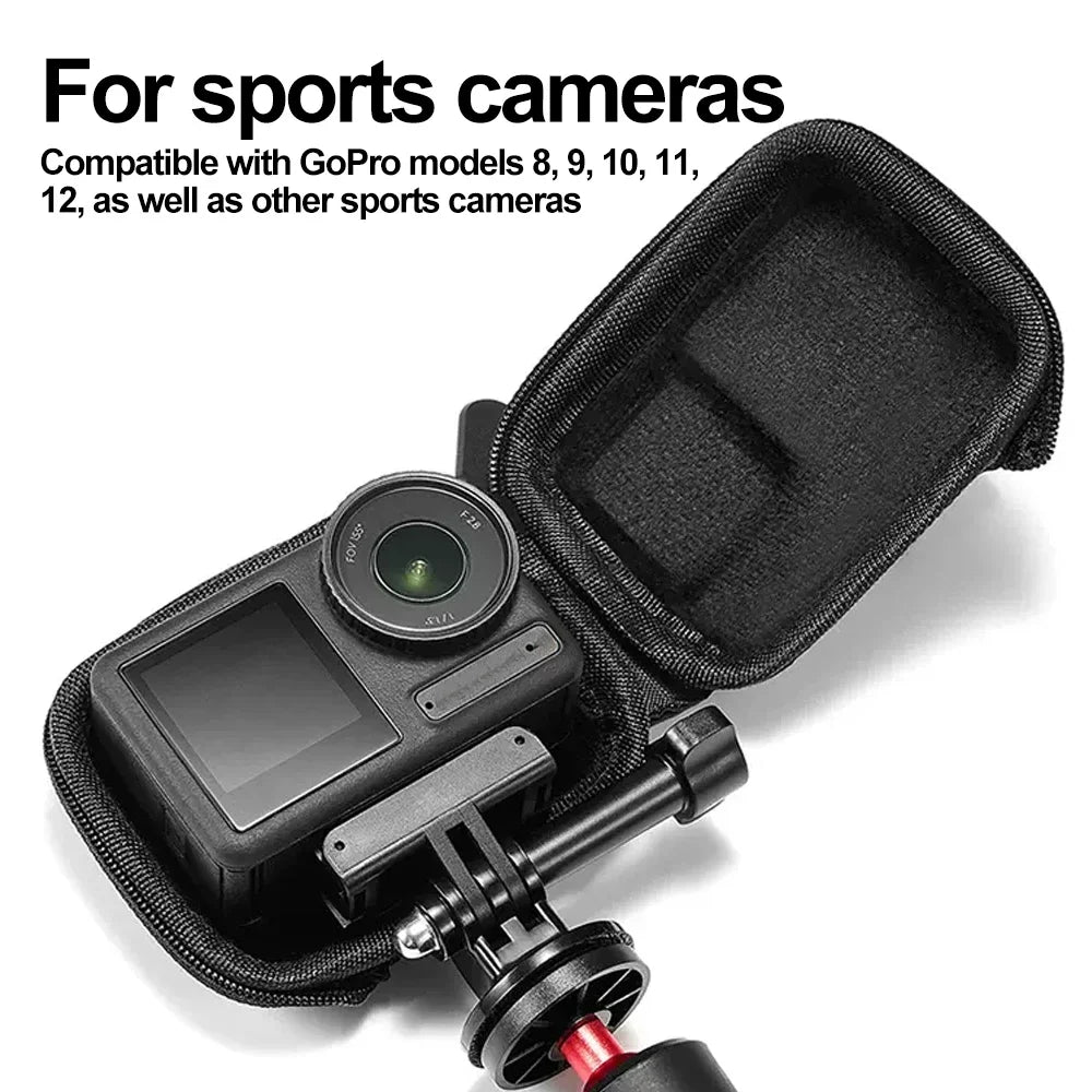 Hard EVA Case For GoPro Hero 12 11 10 9 Storage Bag with Hook Protective Shell Cover for DJI Action4/3 Portable Carrying Bag