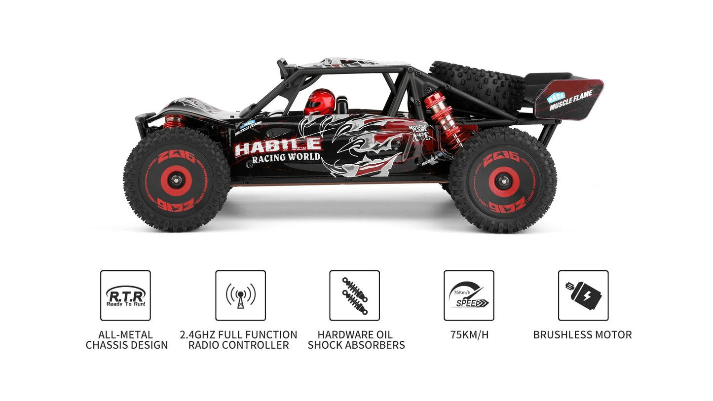 WLtoys 124017 75KM/H 4WD RC Car Professional Monster Truck High Speed Drift Racing Remote Control Cars Children's Toys for Boys
