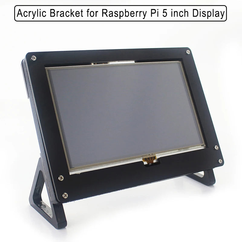 Raspberry Pi 4 Touch Screen Acrylic Case for 7 Inch Display Holder Case Black Monitor Bracket for Raspberry Pi 4B/3B+/3B LCD