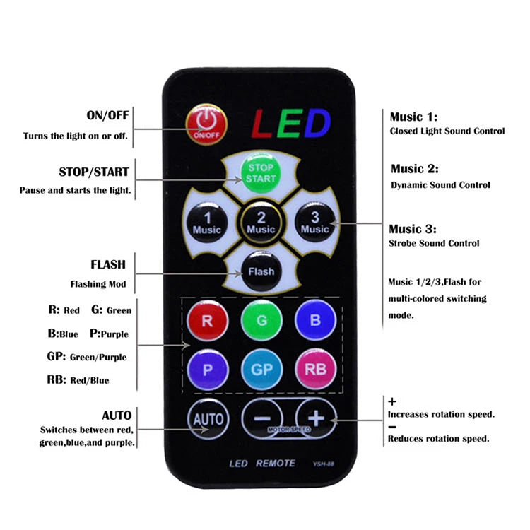 RGB Disco Ball Party Lights DJ Disco Light LED Projector Strobe Lamps Birthday Party Car Club Bar Karaoke Xmas Sound Lights 2024