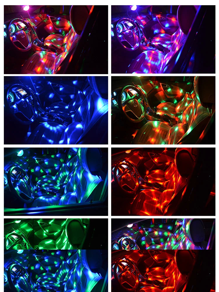 RGB Disco Ball Party Lights DJ Disco Light LED Projector Strobe Lamps Birthday Party Car Club Bar Karaoke Xmas Sound Lights 2024