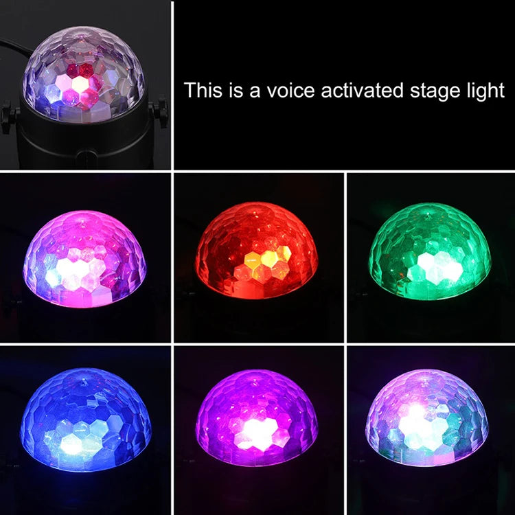 RGB Disco Ball Party Lights DJ Disco Light LED Projector Strobe Lamps Birthday Party Car Club Bar Karaoke Xmas Sound Lights 2024