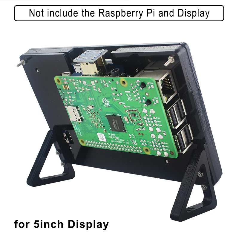 Raspberry Pi 4 Touch Screen Acrylic Case for 7 Inch Display Holder Case Black Monitor Bracket for Raspberry Pi 4B/3B+/3B LCD