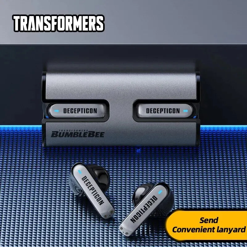 Transformers TF-T02 Earphones Bluetooth 5.3 Wireless TWS Sport Headphones Gaming Headset Dual Modes with Mic Cool Earbuds