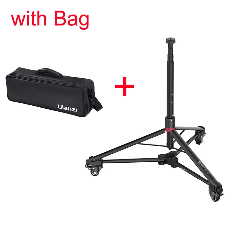 Ulanzi AT-02 Portable Tripod Dolly Kit Quick-moving Tripod Light Stand for Camera Fill Light for Vlog Video Recording