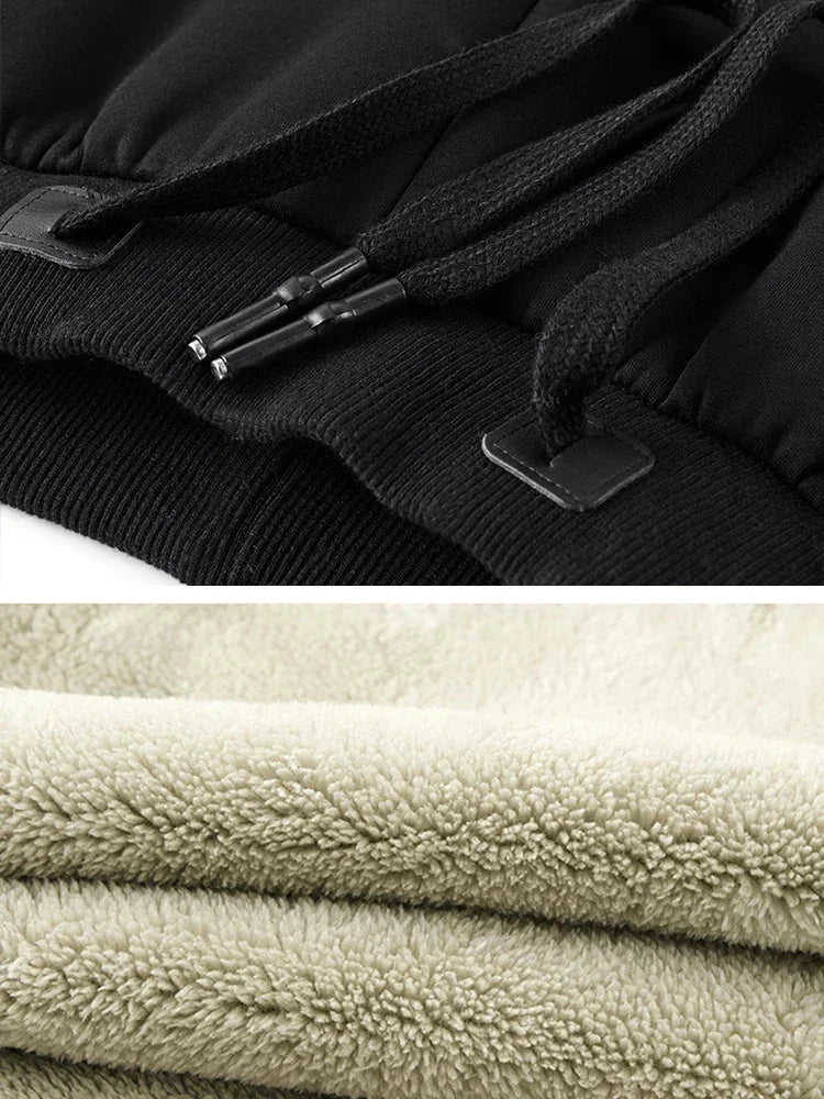 Winter Men's Sweatpants Thick Warm Fleece Joggers Sportswear Zip Pockets Cotton Casual Track Pants Plus Size 6XL 7XL 8XL