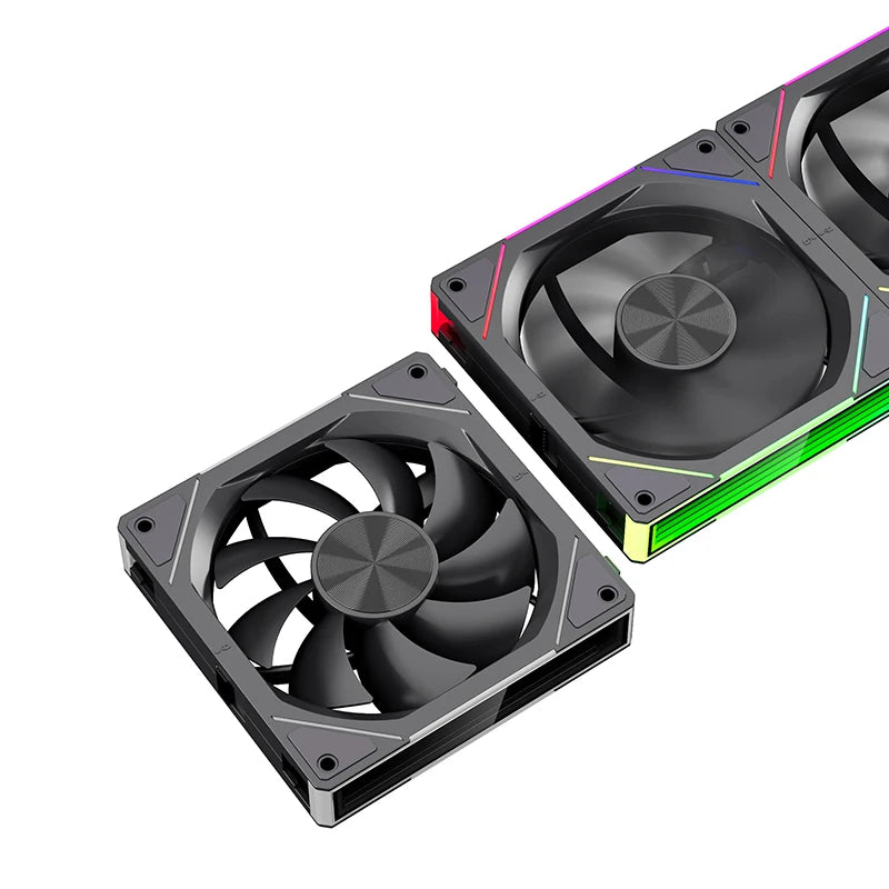 TEUCER JM-5 Wireless Cooling Fan Kit ARGB Light Effect 800-2000RPM Case Fan Compatible with 240 360 Water Cooling Radiator