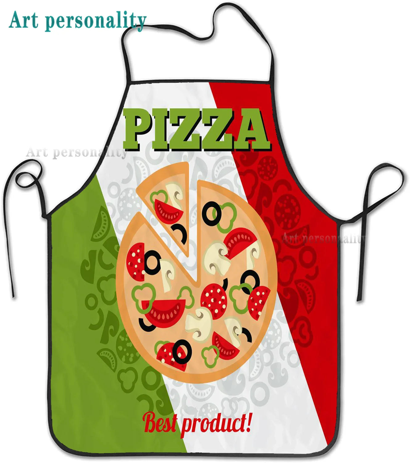 Italy Flag Cartoon Chef Pizza Apron Theme Cooking Chef Work Shop Women Men Adult Girl Kid Weavers Baking BBQ Grilling Kitchen