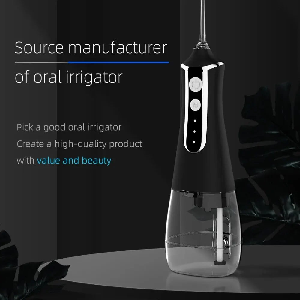 Portable Oral Irrigator Water Flosser Dental Water Jet Tools Pick Cleaning Teeth 300ML 5 Nozzles Mouth Washing Machine Floss