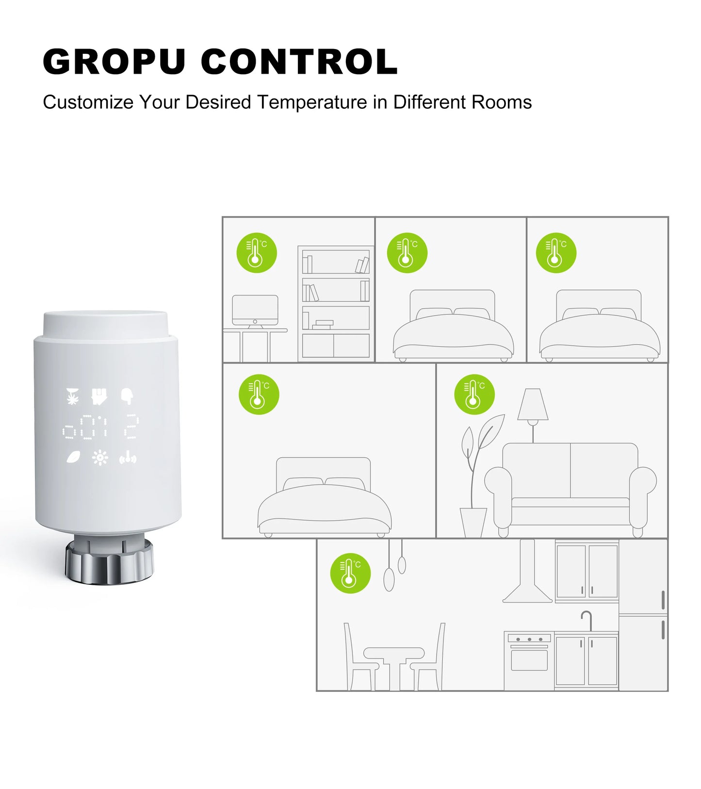 GIRIER Tuya ZigBee Thermostatic Radiator Valve Smart Home Thermostat Radiator TRV Programmable Temperature Controller Work Alexa
