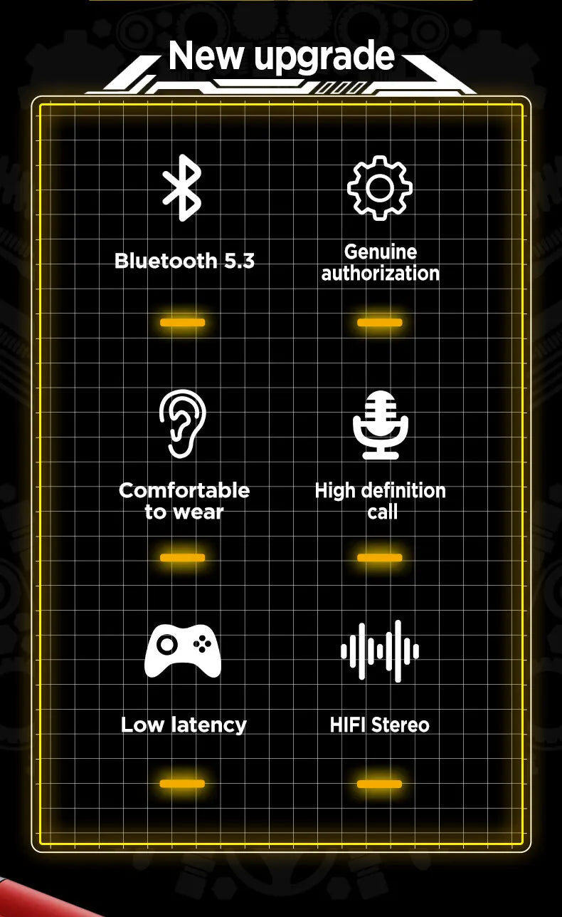 Transformers TF-T02 Earphones Bluetooth 5.3 Wireless TWS Sport Headphones Gaming Headset Dual Modes with Mic Cool Earbuds