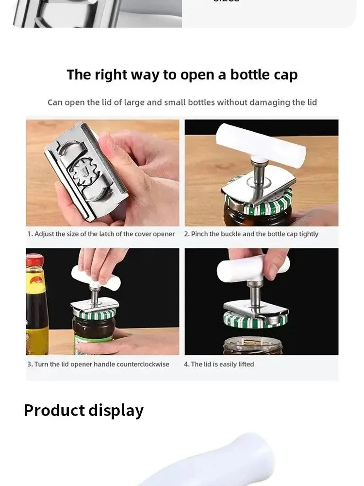 Kitchen Gadgets Capping Tool Can Opener Glass Can Opener Portable Lid Opener Adjustable Can Opener Glasses Jar Lid Opener