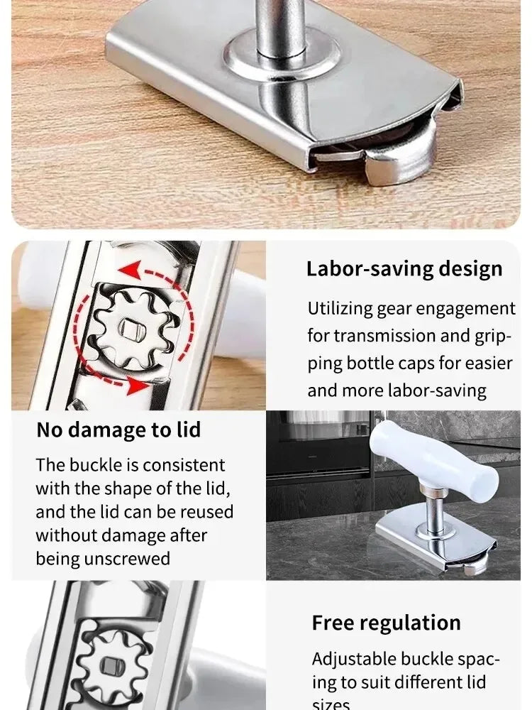 Kitchen Gadgets Capping Tool Can Opener Glass Can Opener Portable Lid Opener Adjustable Can Opener Glasses Jar Lid Opener