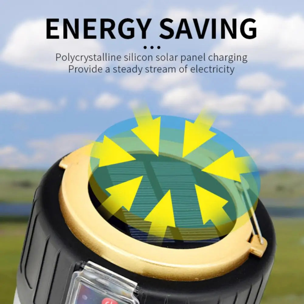 High Power Solar LED Camping Light USB Rechargeable Bulb For Outdoor Tent Lamp Portable Lantern Emergency Lights For BBQ Hiking