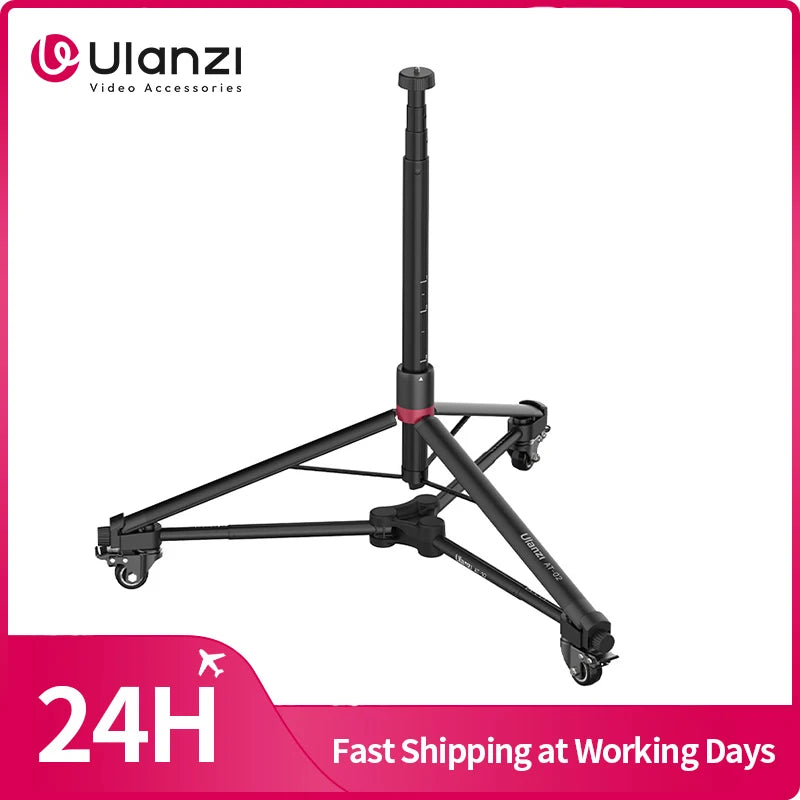 Ulanzi AT-02 Portable Tripod Dolly Kit Quick-moving Tripod Light Stand for Camera Fill Light for Vlog Video Recording