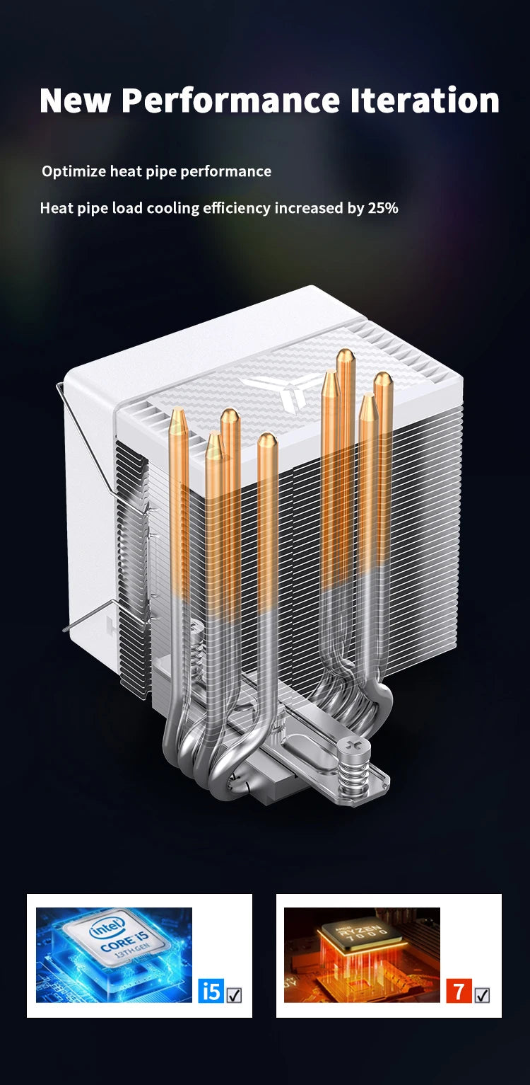 JONSBO CR-1400EVO 4 Heat Pipe ARGB PWM TDP 180W CPU Air Cooler for LGA1700 1200 115X AM4 AM5 Cooling Heatsink PC Radiator 5V3pin