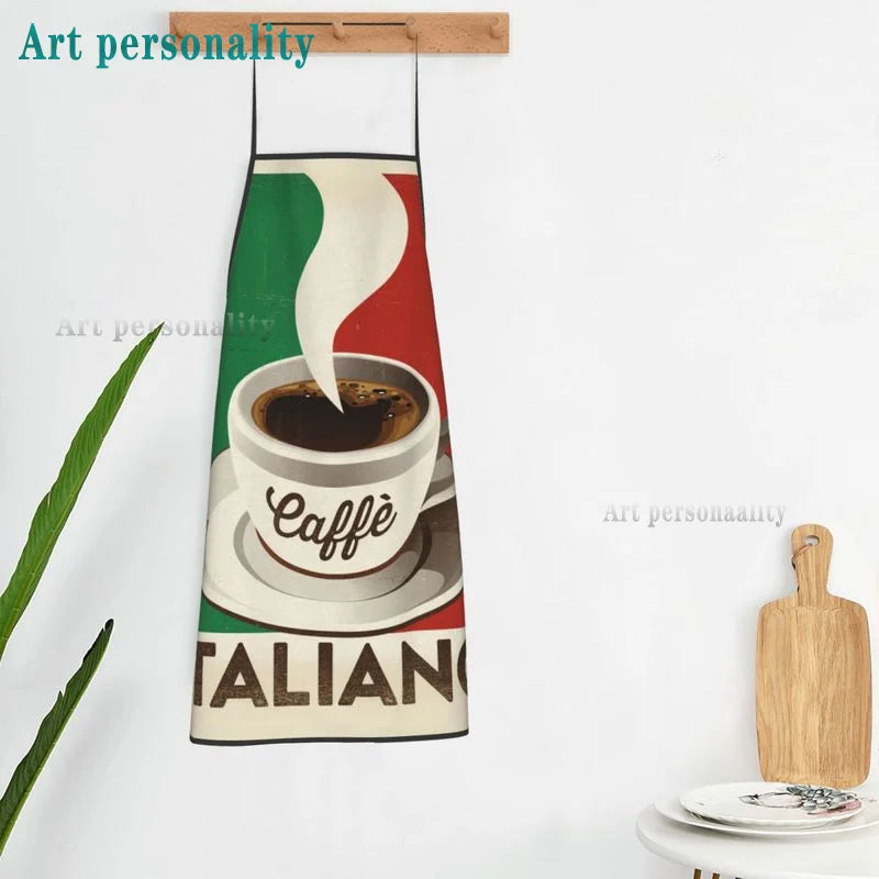 Italy Flag Cartoon Chef Pizza Apron Theme Cooking Chef Work Shop Women Men Adult Girl Kid Weavers Baking BBQ Grilling Kitchen