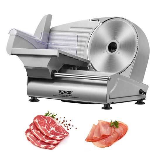 VEVOR Meat Slicer, 180W Electric Deli Food Slicer with 7.5" SUS420 Stainless Steel Blade, 0 - 0.6 inch Adjustable Thickness